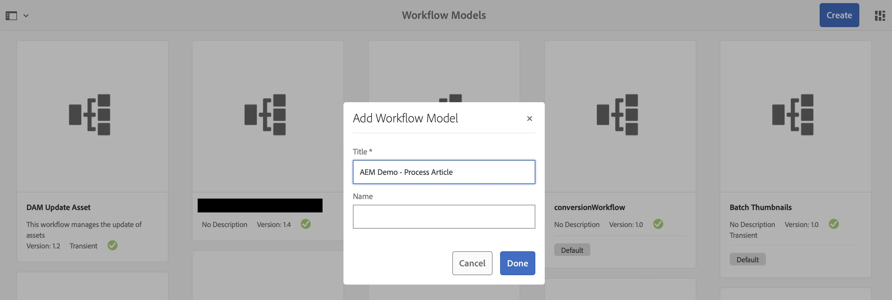 AEM Workflow New Model