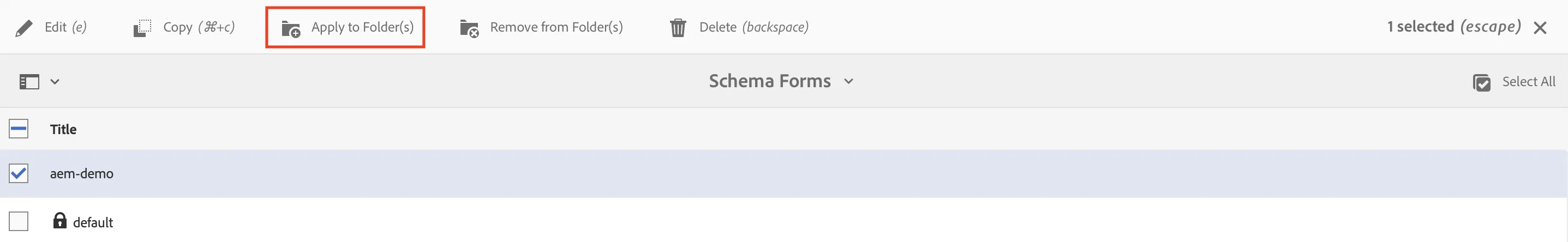 Apply Custom Metadata Schema to Folders