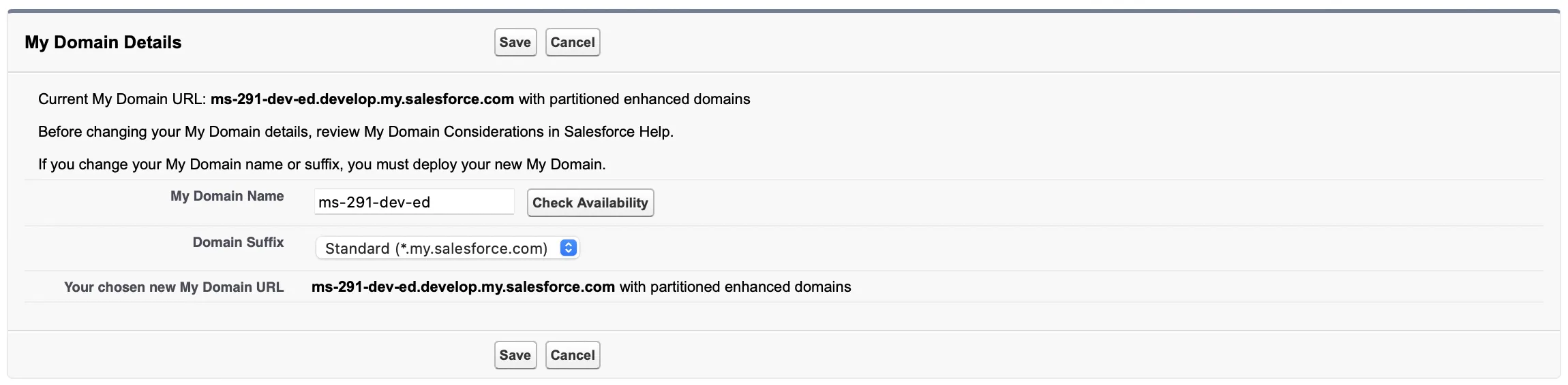 Setup Salesforce My Domain