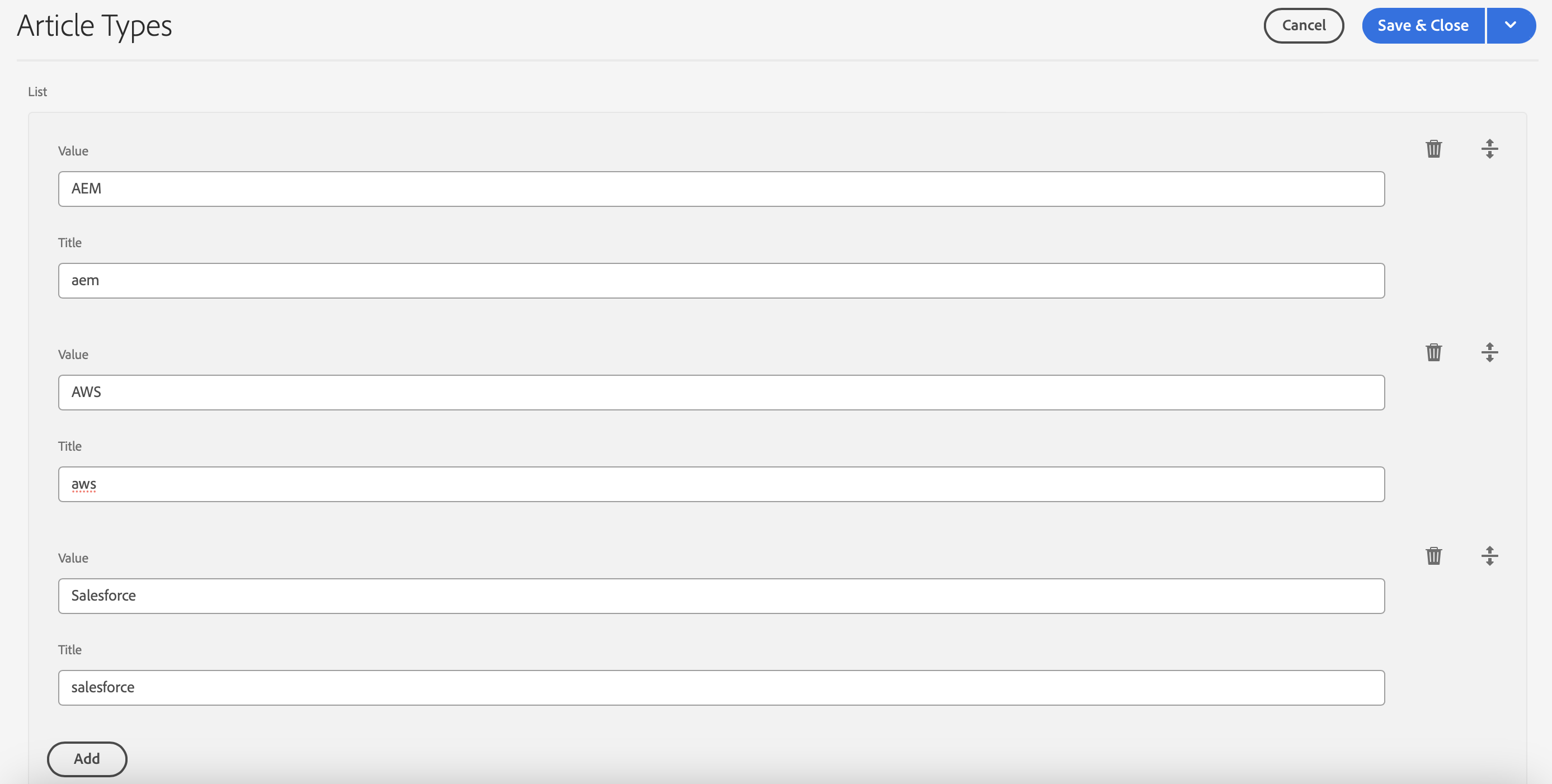 ACS Commons Generic List Items