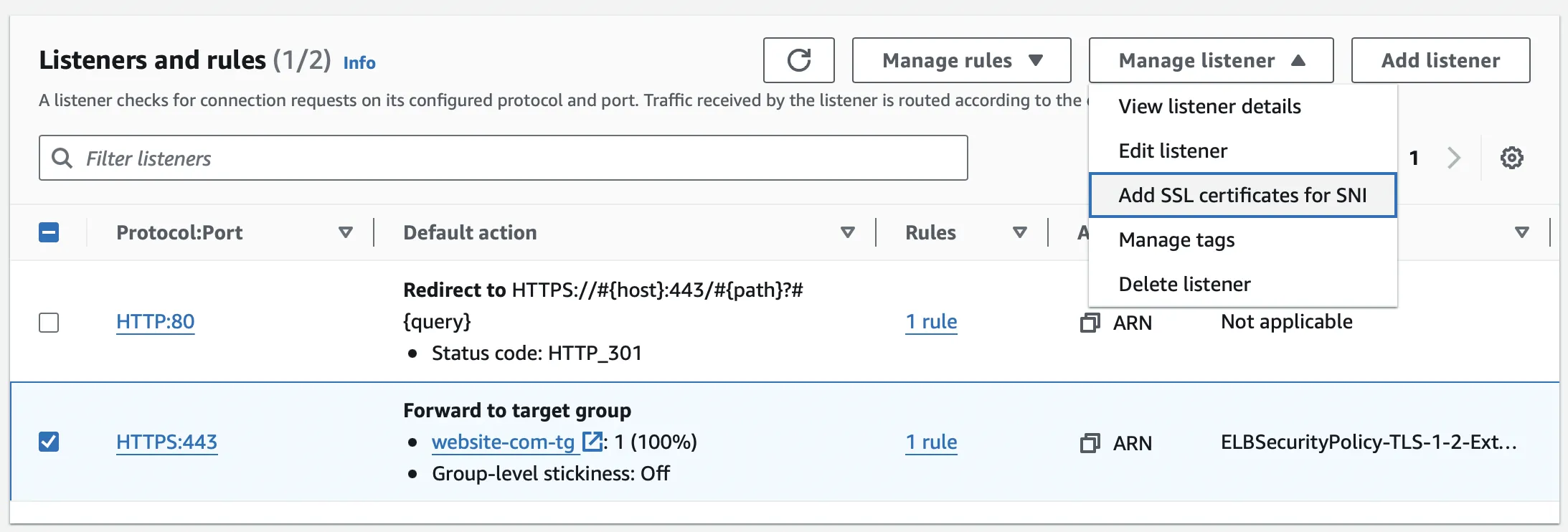 Add SSL Certificate for SNI