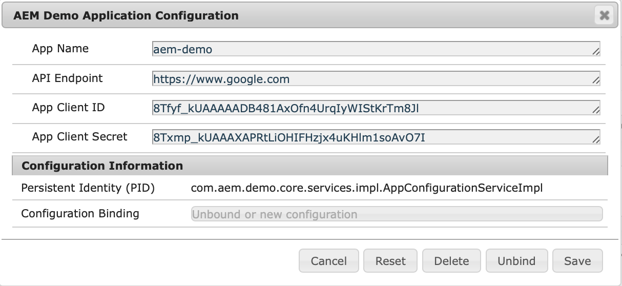 Custom OSGI Configuration