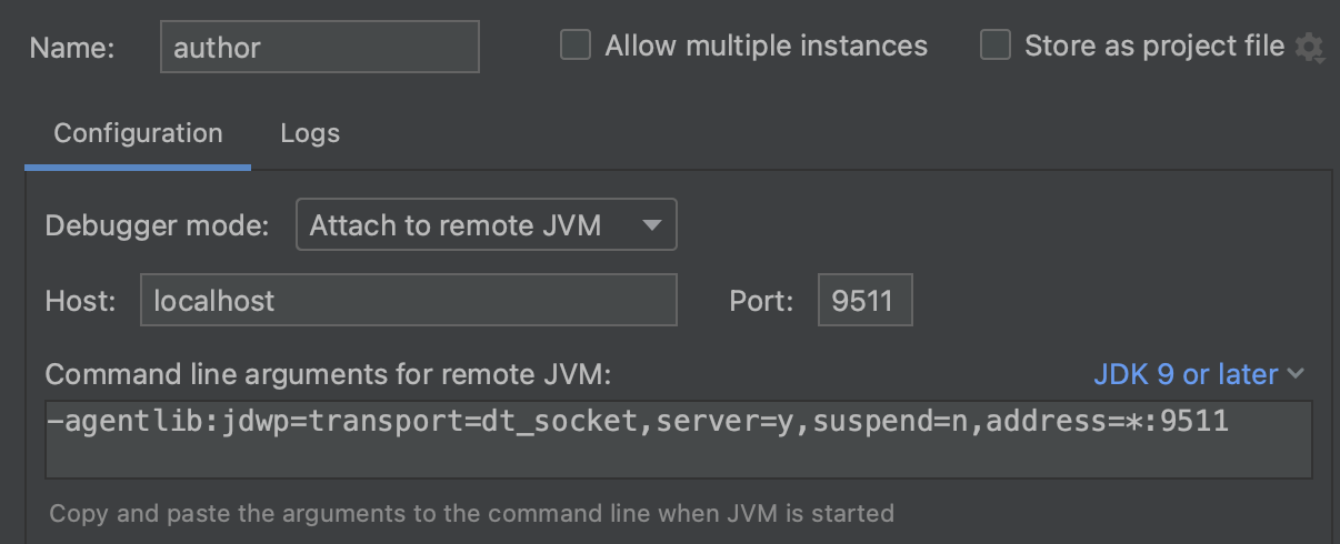 Remote Java Debug configuration in Intellij Idea